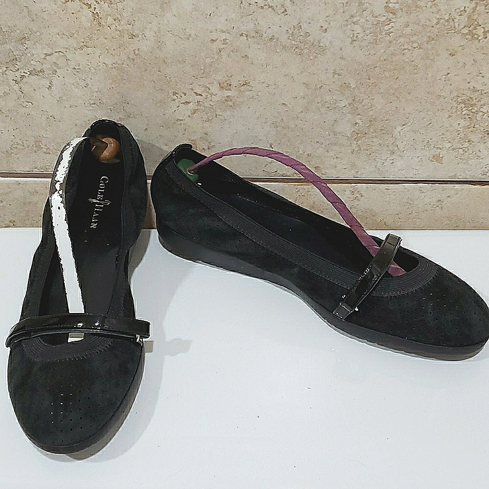 Cole Haan patent leather and suede ballet flats shoes 7.5